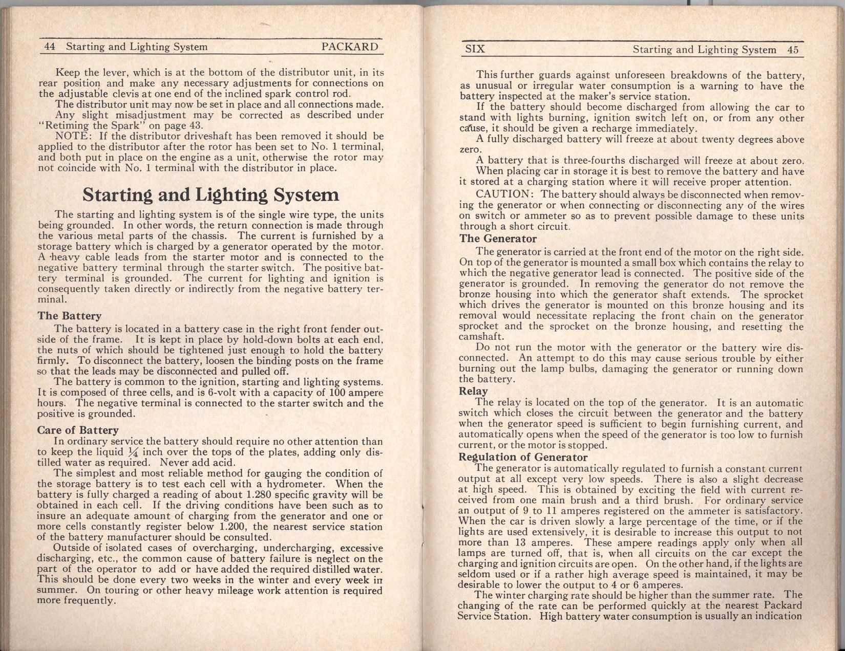 1927 Packard Six Owners Manual Page 10